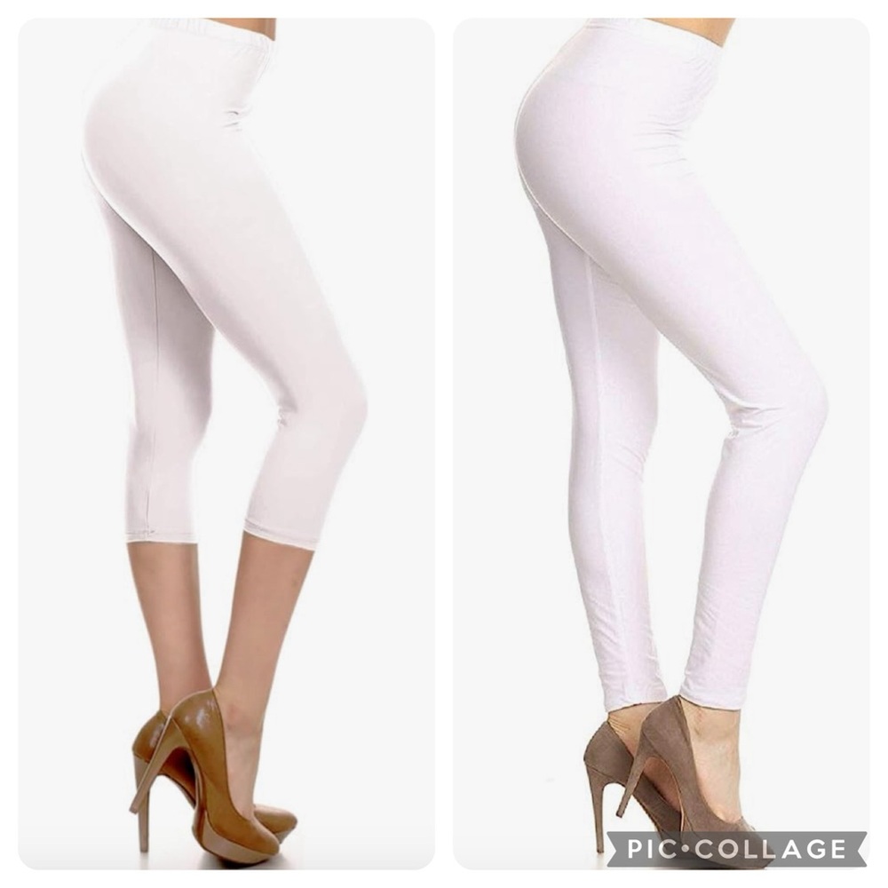 2 pair Leggings Depot white leggings